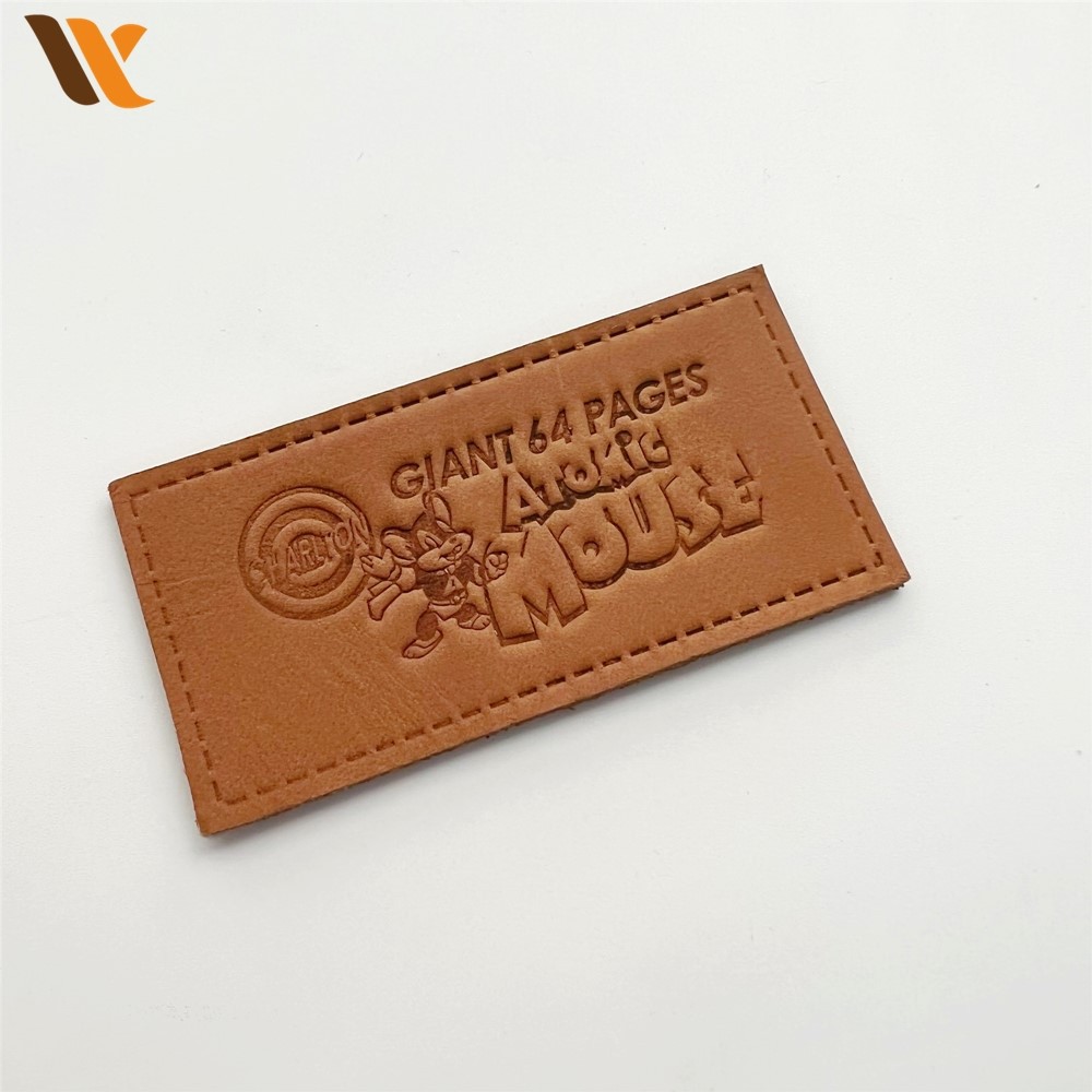 Customized Cartoon Logo Genuine Leather Label